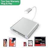 【Video- und Fotoformate.】 Speicherkartenleser für iPhone, iPad unterstützt Fotoformate JPEG und RAW, SD und HD Video Formate einschließlich H.264 und MPEG4. Bitte speichern sie ihre Dateien im DCIM Ordner. CF/SD/TF Kartenleser und USB Schnittstelle können nicht gleichzeitig genutzt werden.