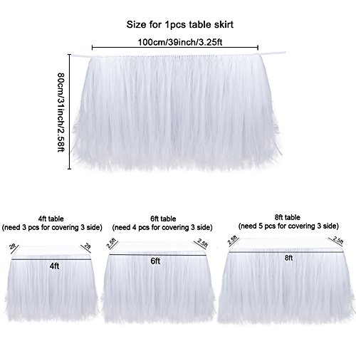 Aytai Tüll-Tischrock, Tisch-Tutu, für Hochzeitsfeiern, Babypartys, Geburtstage, Prinzessinnenfeiern