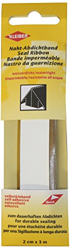 Kleiber 3 m x 2 cm Selbstklebendes, wasserdichtes, Stofffaser-Reparaturband für Zelte, Mäntel, Regenschirme usw., weiß