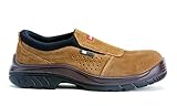 zapatos seguridad sin cordones Muy transpirable ligera y flexible. Ventanas pro-transpiración y puntera de seguridad y plantilla antiperforación no metálica