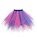 Produktbild TUDUZ Damen Hochwertige Plissee Gaze Farben Kurzen Rock Erwachsenen Tutu Tanzen Rock Abendkleid Karneval Fasching Tanzkleid (Mehrfarbig-C)