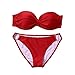 Produktbild TINGSU Frauen Sexy 8 Farben Ring Link Push Up Gepolsterter BH Bikini Set Top und Böden Badeanzug Beachwear Anzug (A Rot, S)