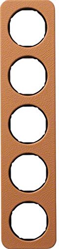 Preisvergleich Produktbild Hager Rahmen 5 Elemente R1 braunes Leder / schwarz