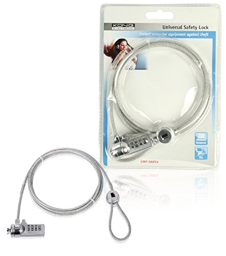 KOENIG Kabelschloss mit Zahlenkombination Diebstahlschutz fuer PC Laptop Notebook Display - 2
