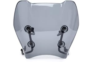 TVS Ronin Windshield Visor | Stylish Wind Deflectors and Protector, Modern Retro Style 2 Wheeler Bikes Clear Visor in Smokey Grey