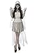 Produktbild Damen Horror Skelett Geist Kostüm Verkleidung aus Kleid, Kapuze, Kette in grau OneSize XS-M