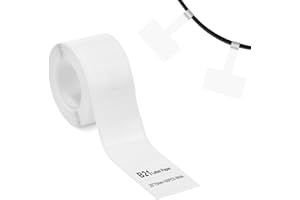 YULINCA Ruban d'étiqueteuse compatible avec NIIMBOT B21/B1/B3S, papier pour imprimante d'étiquettes de prix de bijoux, imperméable à l'eau, anti-huile, résistant aux rayures, blanc,25x30mm,100Pcs