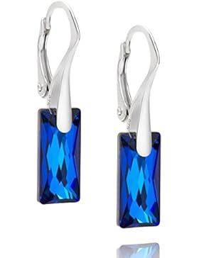 LillyMarie Damen Silber-Ohrringe Sterlingsilber 925 blau original Swarovski Elements Geschenkverpackung, Freundin...