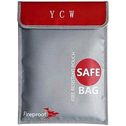 Bolsa Ignífuga Sobres Ignífugos Bolsas de Seguridad Antifuego 28 x 38 cm Bolsas Ignífugas e Impermeables para Guardar Dinero Documentos, Baterias | Alternativa para Caja Ignífuga Pequeña