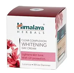 Himalaya Herbals Clear Complexion Whitening Day Cream, 50gm (Licorice. White Dammer). Lightens Skin Tone, with UV Protection. Pack of 1 (50gm)
