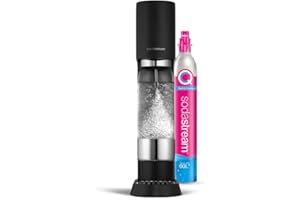 SodaStream ensō Machine à Eau Pétillante et Soda | Pack 1 Bouteille 1L Compatible Lave-Vaisselle | Finition Noire