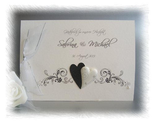 Gästebuch zur Hochzeit mit Namen 10020 in schwarz-weiss