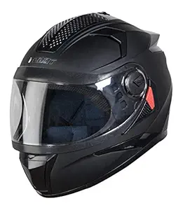 STEELBIRD HI-GN SBH-17 Robot Glossy Mid night black with Plain Visor,580mm, medium