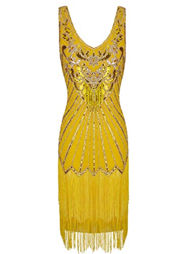 FAIRY COUPLE Robe de Vintage/ Robe de Bal Cérémonie pour Femme jaune M