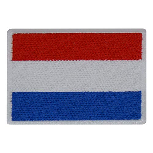benobler FanShirts4u Aufnäher – NIEDERLANDE – Fahne – 8 x 5,5cm – Flagge Wappen Bestickt Patch Badge Holland (weiße Umrandung)