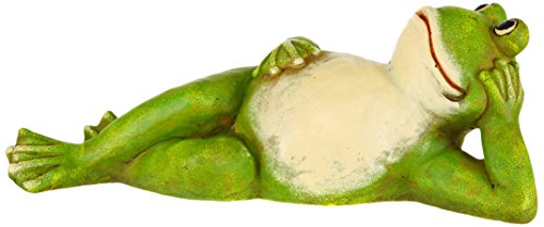 Dehner Dekofigur Frosch, ca. 39 x 14 x 18 cm, Magnesia, grün