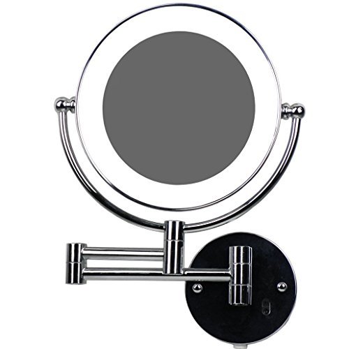 LOYWE LED Beleuchtet wunderschöne Kosmetikspiegel 1+5Fach Infrarot-Sensor (3cm extra dick) hochwertig ohne Bohren LWW58-5-NB - 2