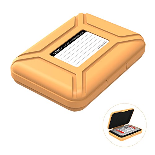 ORICO Festplattentasche Schutztasche Schutzbox (3.5", Orange) - Aufbewahrungstasche für 3,5 Zoll Festplatten Western Digital WD Seagate Toshiba Samsung Intenso