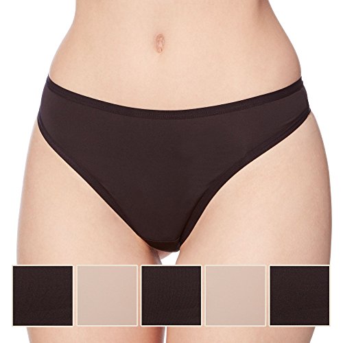 Debenhams Womens Pack Of Five Black Microfibre Thongs 16