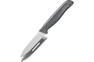 zyliss Spelucchino, 9 cm o 3.5 Pollici, Affilato in Acciaio Inossidabile Tedesco con Manico Antiscivolo in Paglia di Frumento, Coperchio di Sicurezza, da Cucina o da Verdura Professionale