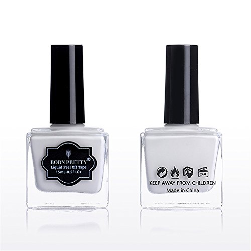 Born Pretty 15 ml weiß Abziehen Liquid Tape & Peel Off Base Coat Nail Art Liquid Palisade Nail Art Latex - 6