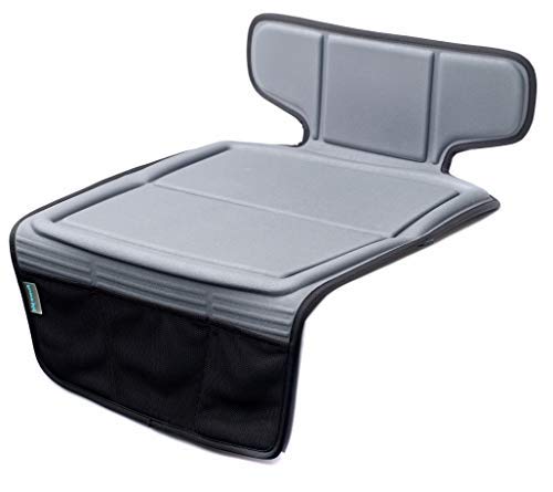 Robusto y resistente, protector de asiento de coche, de Kid Transit. Asiento para niño y bebé compatible con Isofix, mantiene la tapicería de tu coche como nueva, color gris.