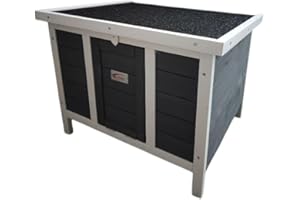 BUNNY BUSINESS Niche géante pour Lapin/Cochon d'Inde Taille XL 60 x 47 x 50 cm (Gris-géant)