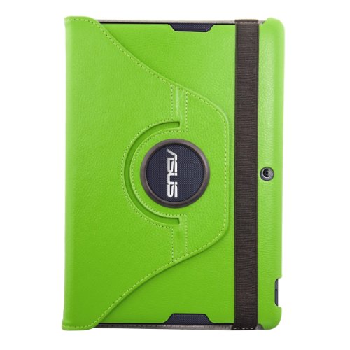 3in1 Set: kwmobile Hülle für Asus Memo Pad FHD 10 ME302C – 360° Standfunktion Case Tablet Schutzhülle Kunstleder – Smart Cover Tabletcase Grün + Folie, kristallklar + Stylus, Schwarz - 4