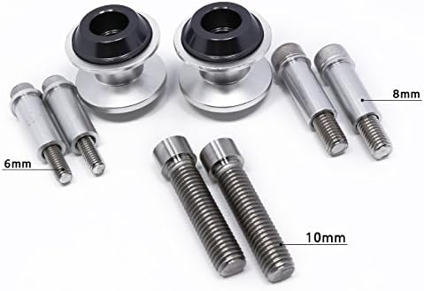 Universal Swingarm Spools CNC Paddock Stand Bobbins Nail Slider for BMW ADV S1000R F800R G650 X F650GS F800GS S1000RR (Black)