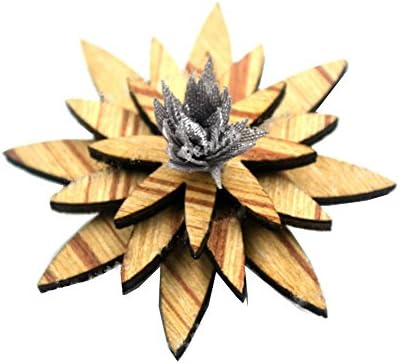 Men's Unique Designed Flower Boutonniere Wood Brooch Handmade Fashion Lapel Party Wedding Formal Multi-Color