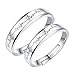 Produktbild LAMEIDA 1 Paar PartnerRinge Bijouterie Damen Schmuck Ring mit Herzschlag Zeichnung Eheringe Liebe Kreis für Frauen Mann Valentinstag Geschenk Jahrestag