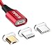 Produktbild Magnetisches Multi USB Kabel, AIVWIS 3 in 1 Magnetic Ladekabel Datenkabel mit Micro USB Typ C Magnet Adapter für Android Samsung S9/S8/S7,Huawei Mate 20/P20 Lite,Xiaomi Mi,Honor,Moto,OnePlus,Kindle