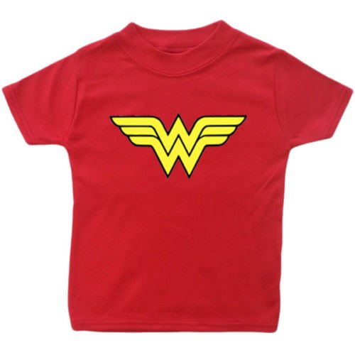 Wonder Woman Baby T-Shirt. (6-12 months, Red T-Shirt)