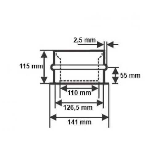 Ø 120 mm – Ofenrohrset kantig Schwarz - 5