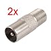 Produktbild TOOGOO(R) 2 Stueck Silber Ton ueberzog F-Buchse auf PAL-TV-Stecker Hochfrequenz Koaxial Adapter
