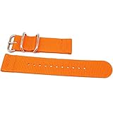 DaLuca Uhrenarmband, ballistisches Armband, 2-teilig, Orangefarben, NATO-Schnalle, Nylon, 24 mm.