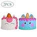 Produktbild Anboor Squishies Set 2 Stücke Einhorn Tiere Torte Kuchen Emoji Groß Spielzeug Quetschen Spielzeug Slow Rising Antistress Squishies Spielzeug Geschenk für Kinder Erwachsene(Set: 2* Einhorn Torte)