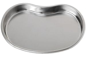 TOSSPER Stainless Steel Kidney Bowl Reusable Dental Dish Metal Surgical Trays Medical Instrument Plate 21 * 13.8 * 2.5cm