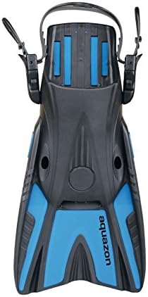 Aquazon Short Fins Flippers – Snorkelling diving flippers Fins Shell Protector Cradle Adjustable, blue