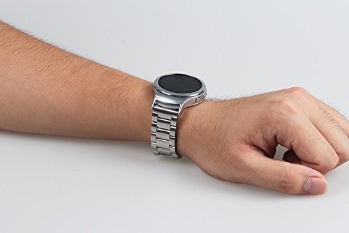 V-MORO Ersatz Riemen für Gear S2 Bänder, (Metall Silber) solider Edelstahl Metall Ersatz Band mit Adapter für Samsung Gear S2 Smart Watch - 6