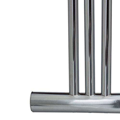 Relaxdays Handtuchständer CURVY mit 3 Handtuchstangen HxBxT: ca. 85 x 66 x 20 cm frei stehender Handtuchhalter aus Metall in Edelstahl-Optik als kleiner Herrendiener oder Kleiderständer im Bad, silber - 6