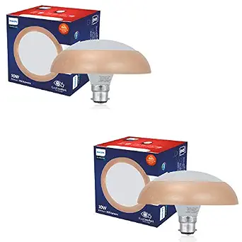 Philips Deco Ring 10 Watt LED Bulb, Base B22 Gold (Cool Daylight, Pack of 2)
