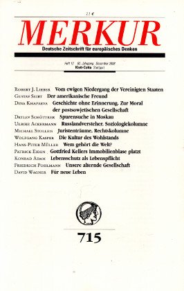 Merkur 715 Deutsche Zeitschrift für europäisches Denken Heft 12 - 62 Jahrgang Dezember 2008
