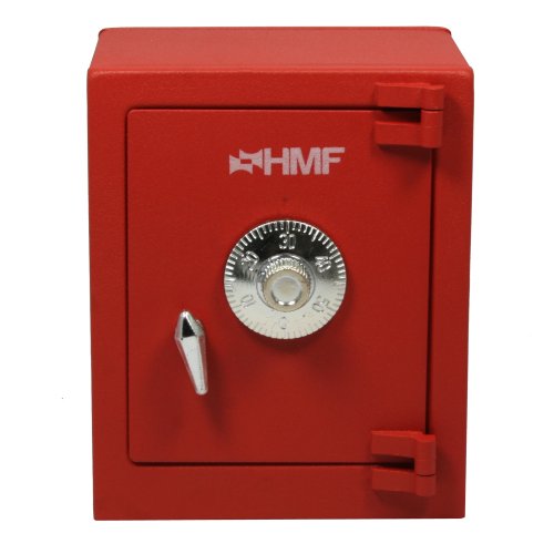 HMF 306-03 Caja fuerte mini con cerradura de combinaci  n 13 5 x 11 x 8 cm  rojo