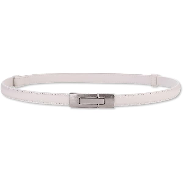 Cintura Skinny In Vera Pelle Argento Misura S 90cm – Cintura Regolabile Donna, Colore Metallico