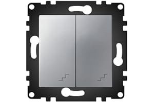 M LEDME WESA - Interruptor Doble de Pared Conmutado Estándar, Fácil instalación con Opción a Distintos Diseños, No incluye marco, PJ-05-G