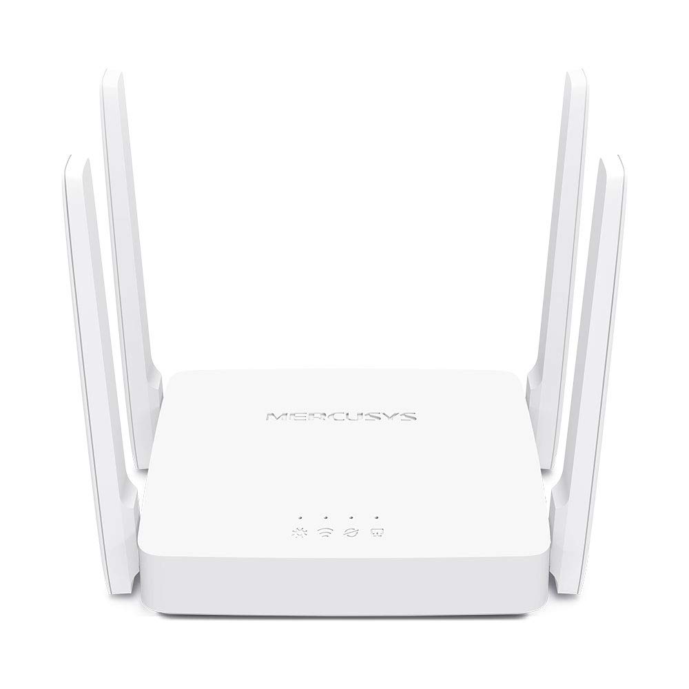 MERCUSYS AC1200 Wireless Dual_Band WiFi Router Mercusys AC10 | 1200 Mbps Wi-Fi Speed | 4 High Gain Antennas | Parental Control | IPTV and IPv6 Supported, White