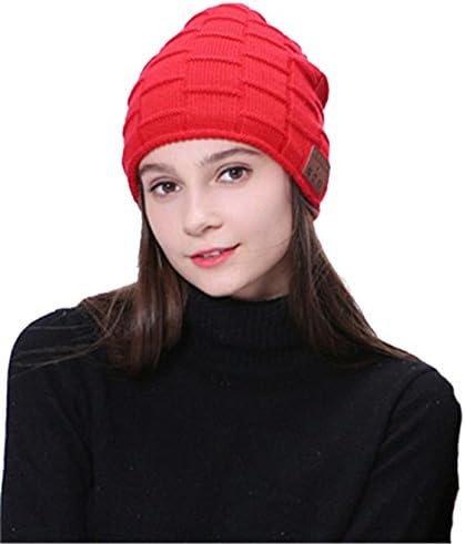 CLNDY Bluetooth Beanie Music Soft Warm Hat Cap with Wireless Headphone Headset Stereo Speaker Mic Hands-free,Best Birthday Christmas Gift for Winter Outdoor Sport Skiing Snowboard Hiking- Gray (Red)