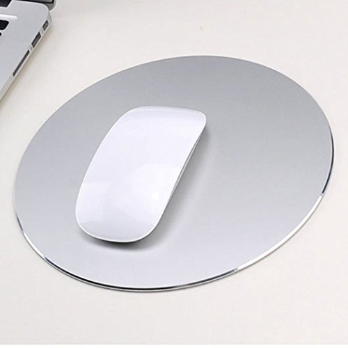 Almohadilla de rat  n de aluminio del coj  n de rat  n Superficie de aleaci  n de aluminio antideslizante para un control r  pido y preciso Alfombrilla de rat  n para juegos de goma  plata de titanio 