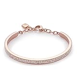 JEWELS BY LEONARDO Damen Armreif Brillante Edelstahl/roségold Glas klar 6,7 cm Karabinerverschluss Glitzer Armspange 016347 JEWELS BY LEONARDO Damen Armreif Brillante Edelstahl/roségold Glas klar 6,7 cm Karabinerverschluss Glitzer Armspange 016347